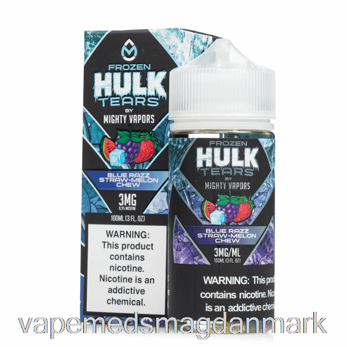 Vape Væske Frossen Blå Razz Halm Melon Tygge - Hulk Tears - 100ml 3mg